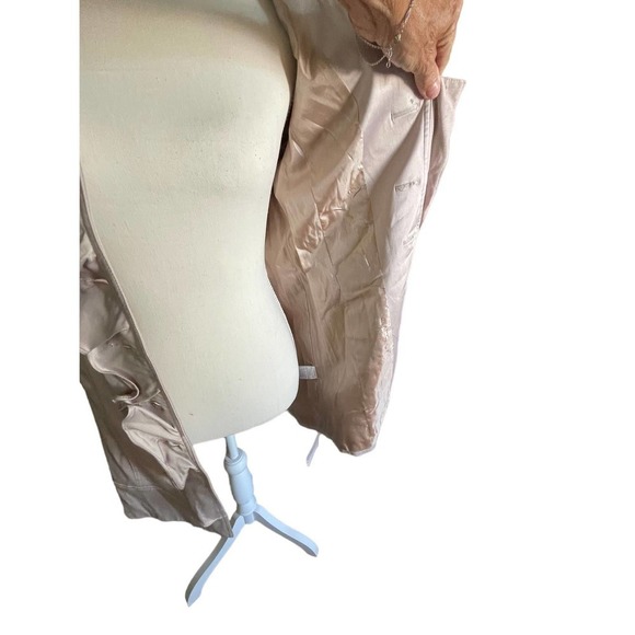 NWT C Luce Womens Double Breasted Ruffle Trench Coat Puff Sleeve Size S Pink - Picture 10 of 13